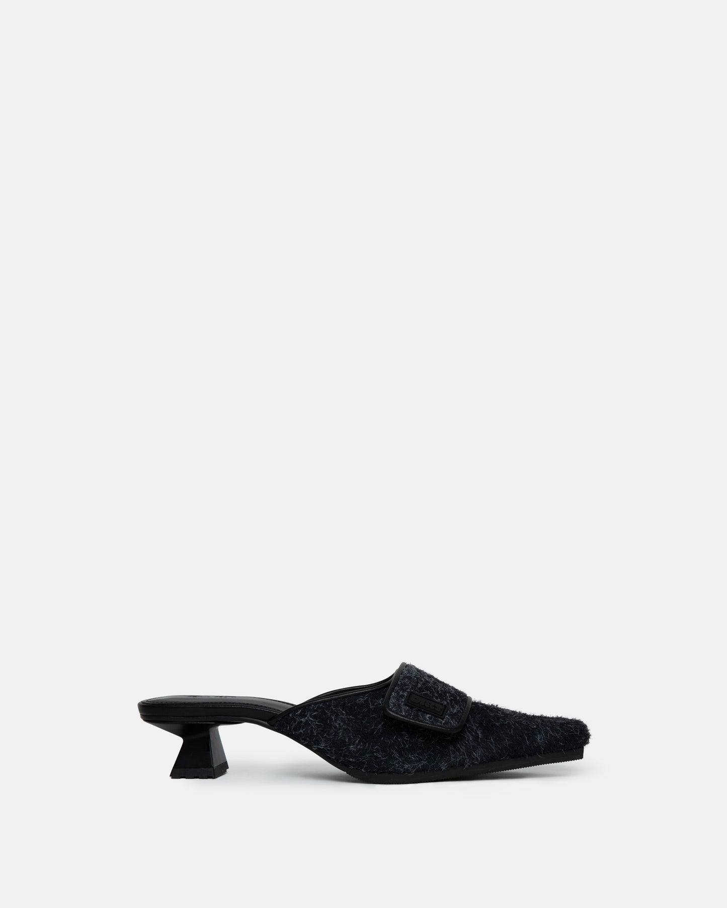 KITTEN HEEL MULES Black