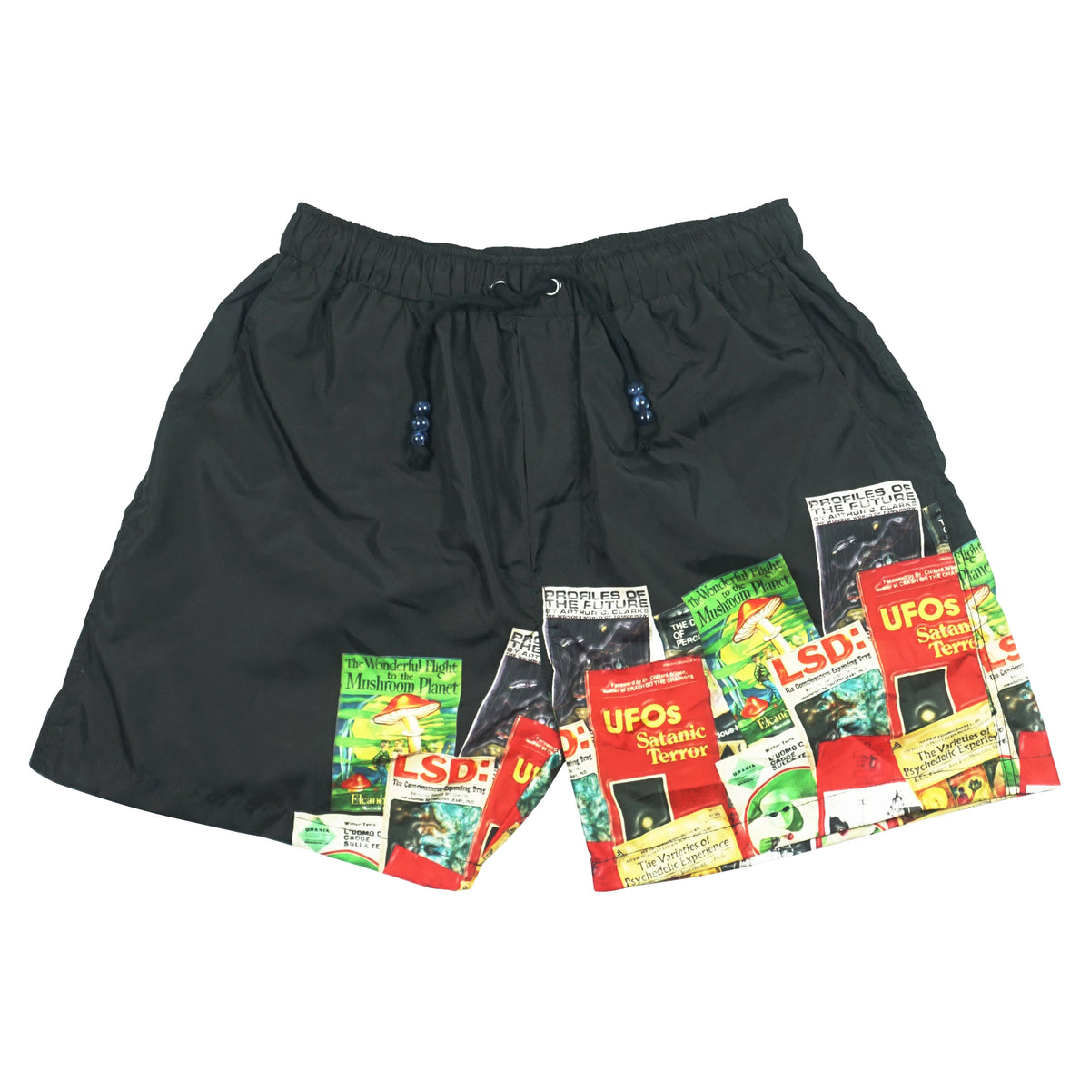 UFO COLLAGE SHORTS [BLACK]