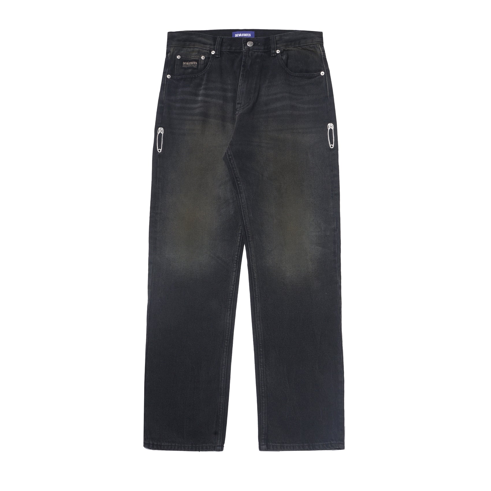 DENIM PANTS GRIT WASHED BLACK