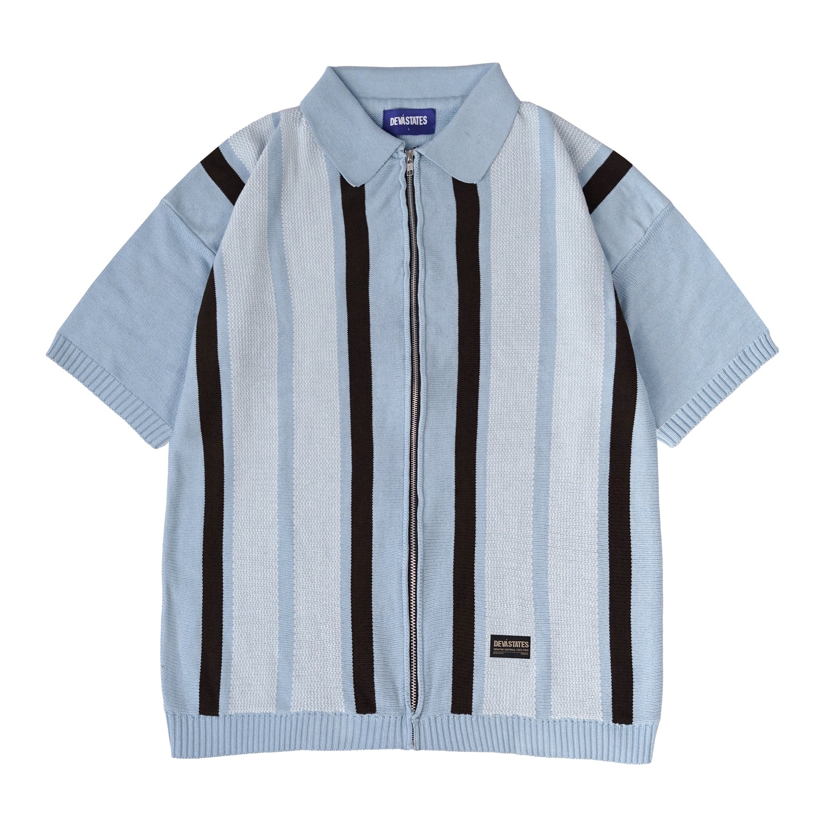 JUNIOR ZIP KNITTED POLO [BLUE/MULTI]