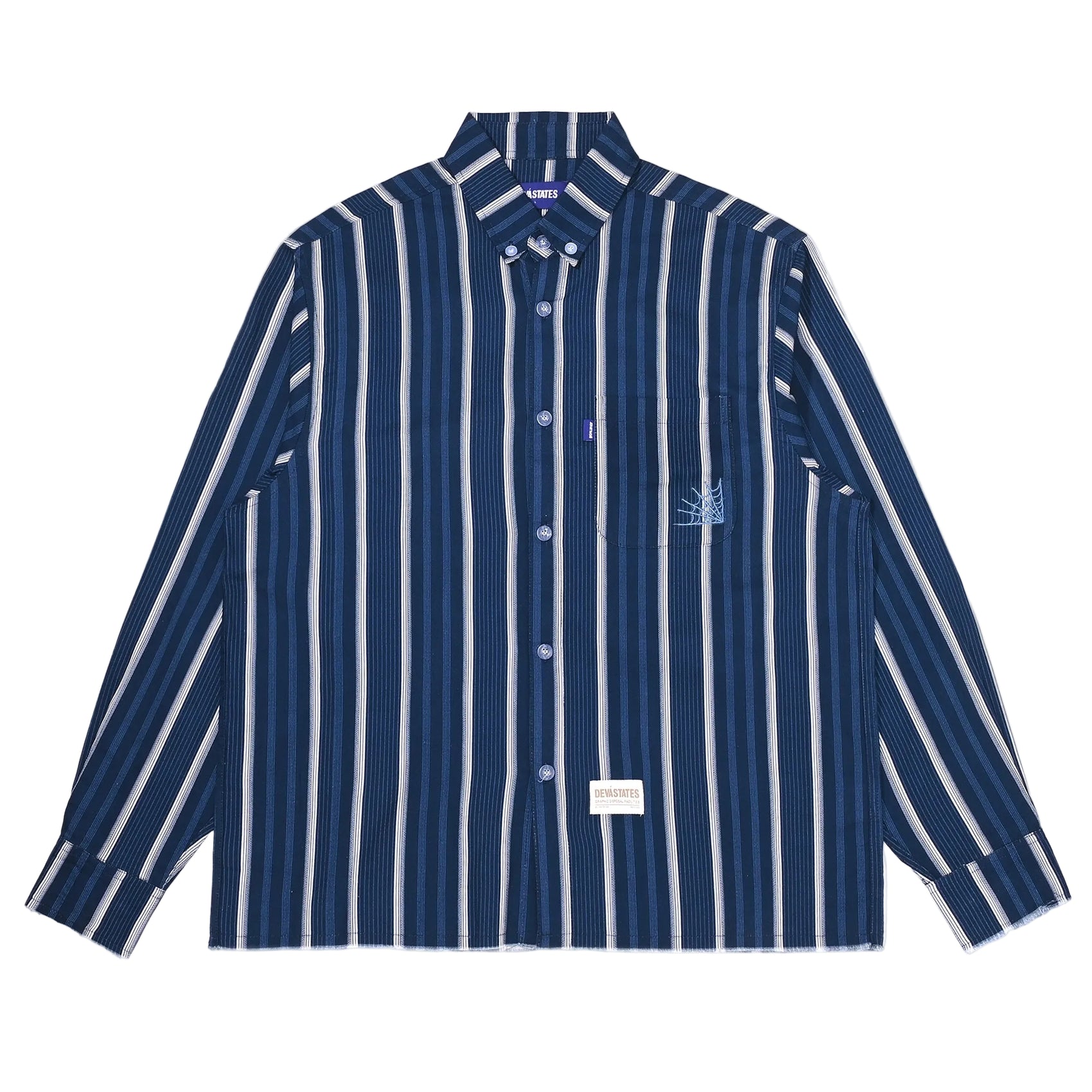 RIVIERA L/S STRIPPED BUTTONED UP SHIRT [NAVY BLUE]
