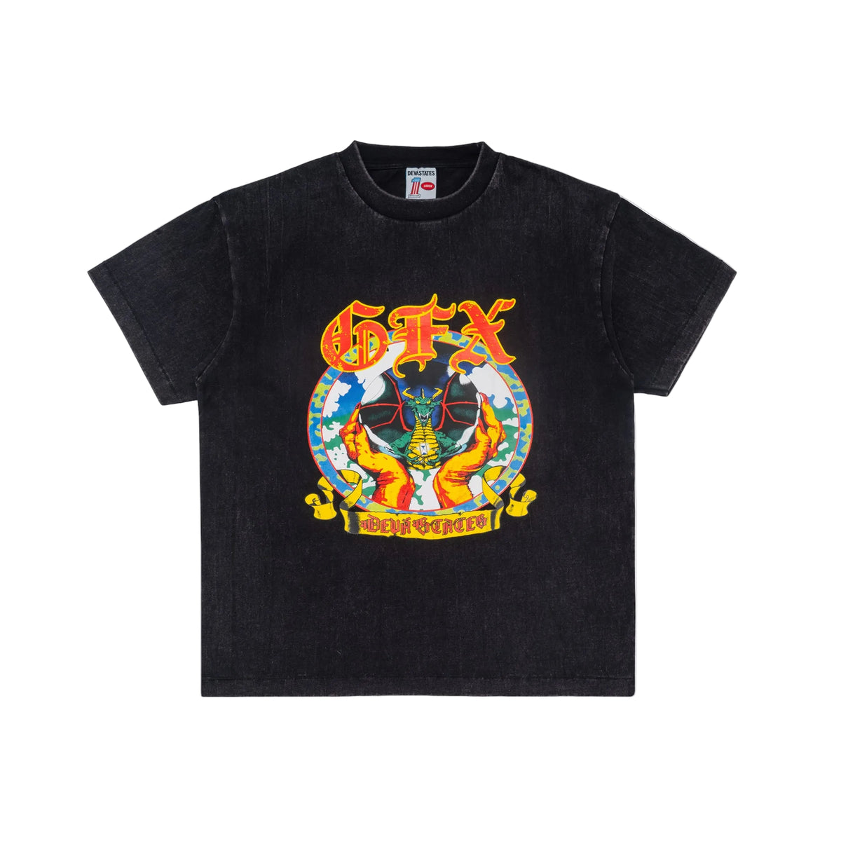 HORNS GFX T-SHIRT [WASHED BLACK]