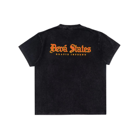 HORNS GFX T-SHIRT [WASHED BLACK]
