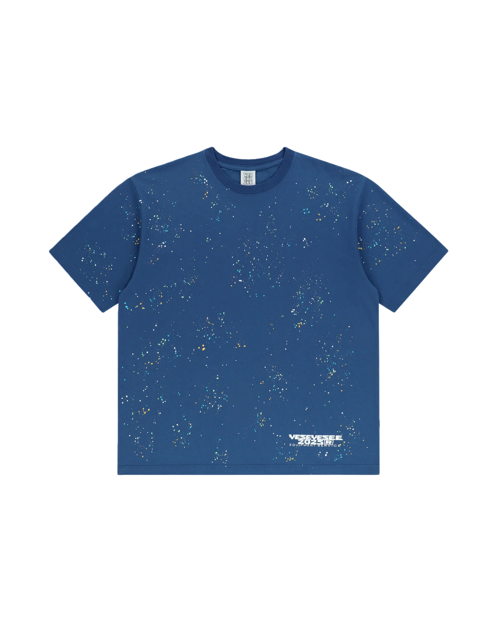 Y.E.S MULTI PAINTED T-SHIRT ( COBALT BLUE )
