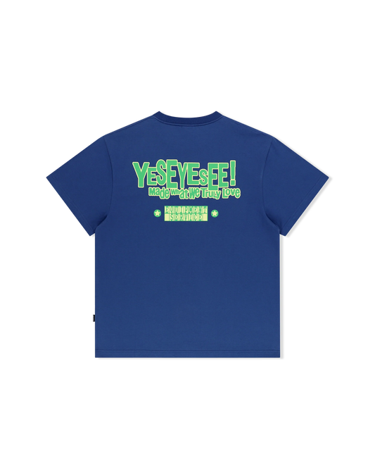 Y.E.S PALM TREE T-SHIRT ( COBALT BLUE )