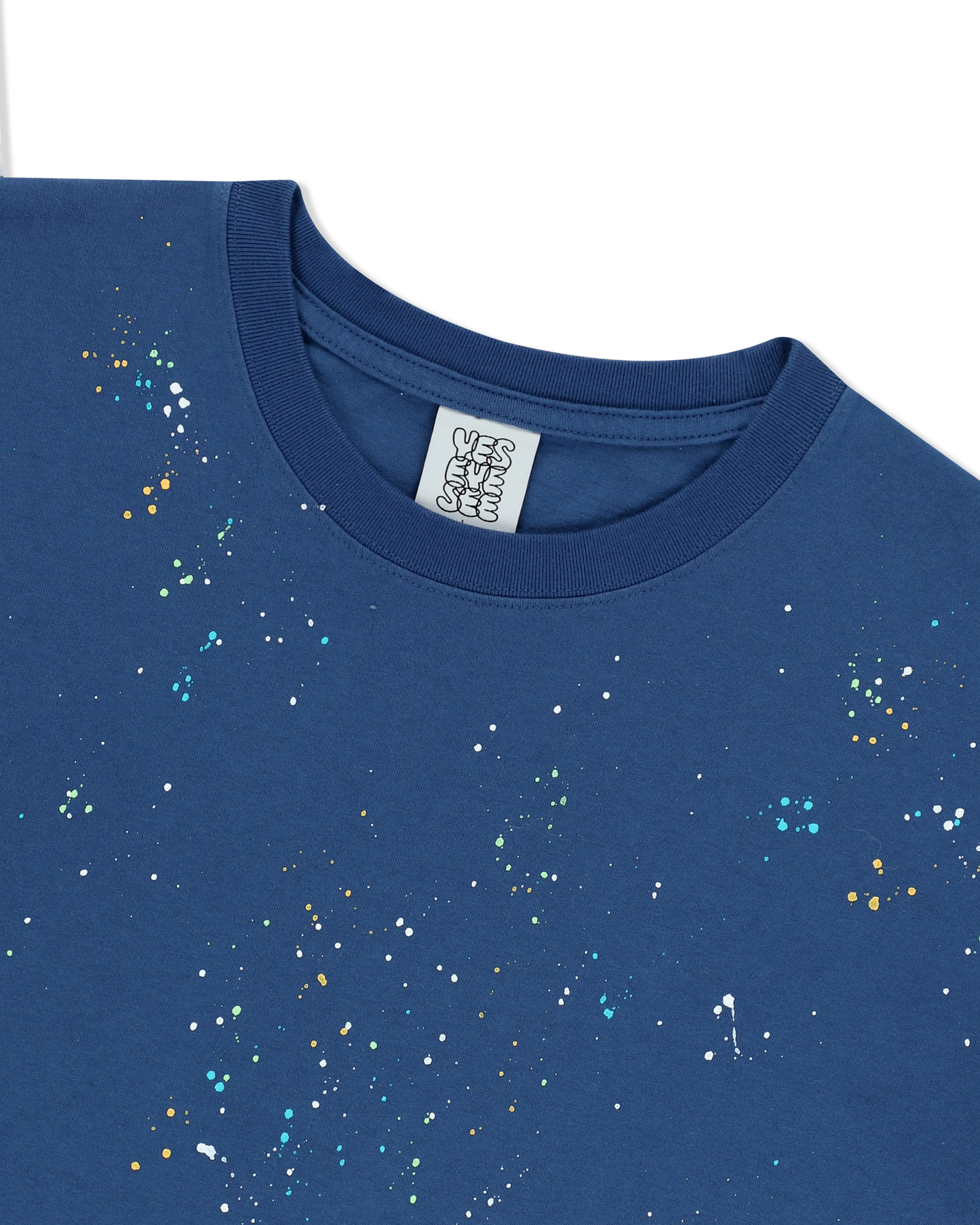 Y.E.S MULTI PAINTED T-SHIRT ( COBALT BLUE )