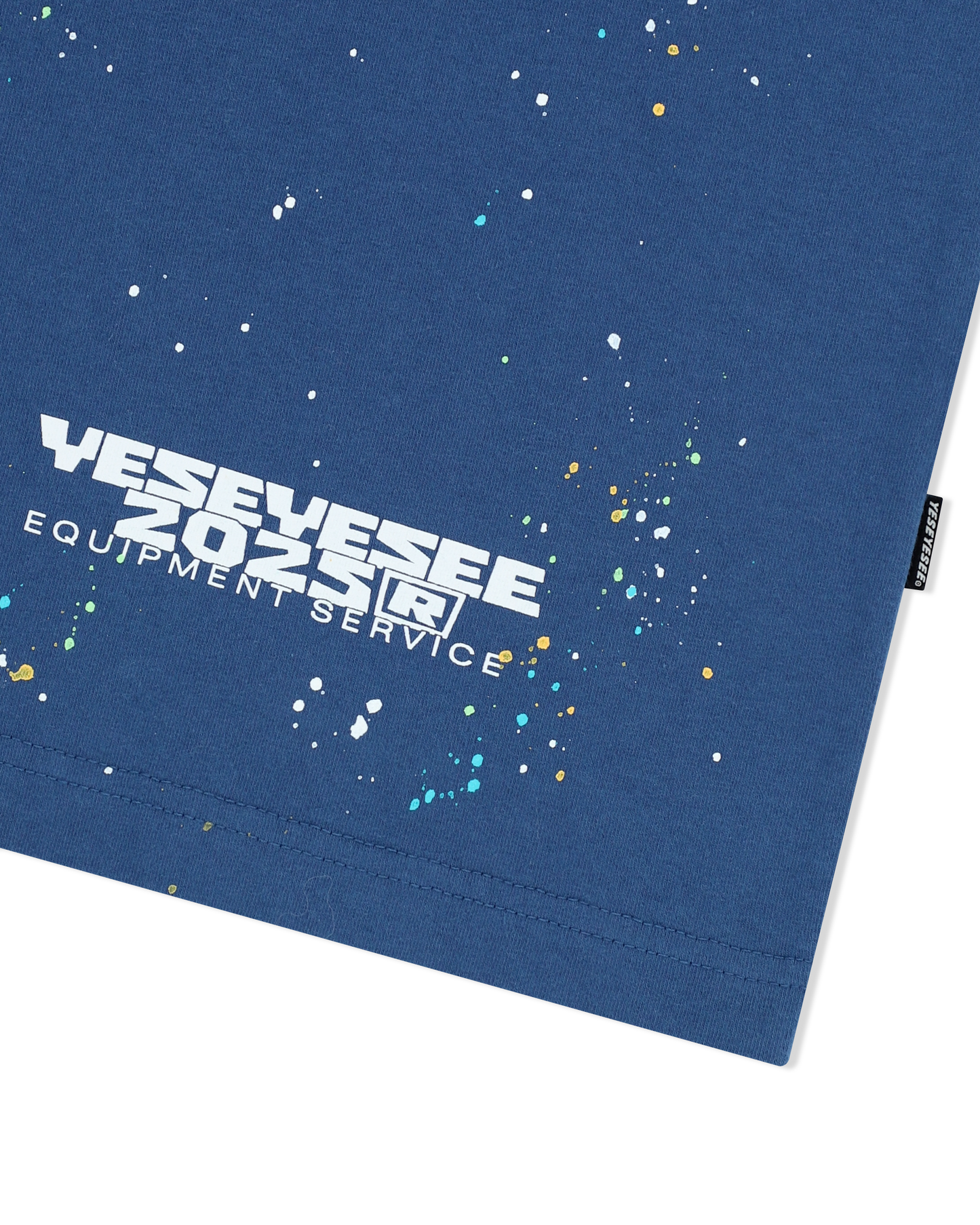 Y.E.S MULTI PAINTED T-SHIRT ( COBALT BLUE )
