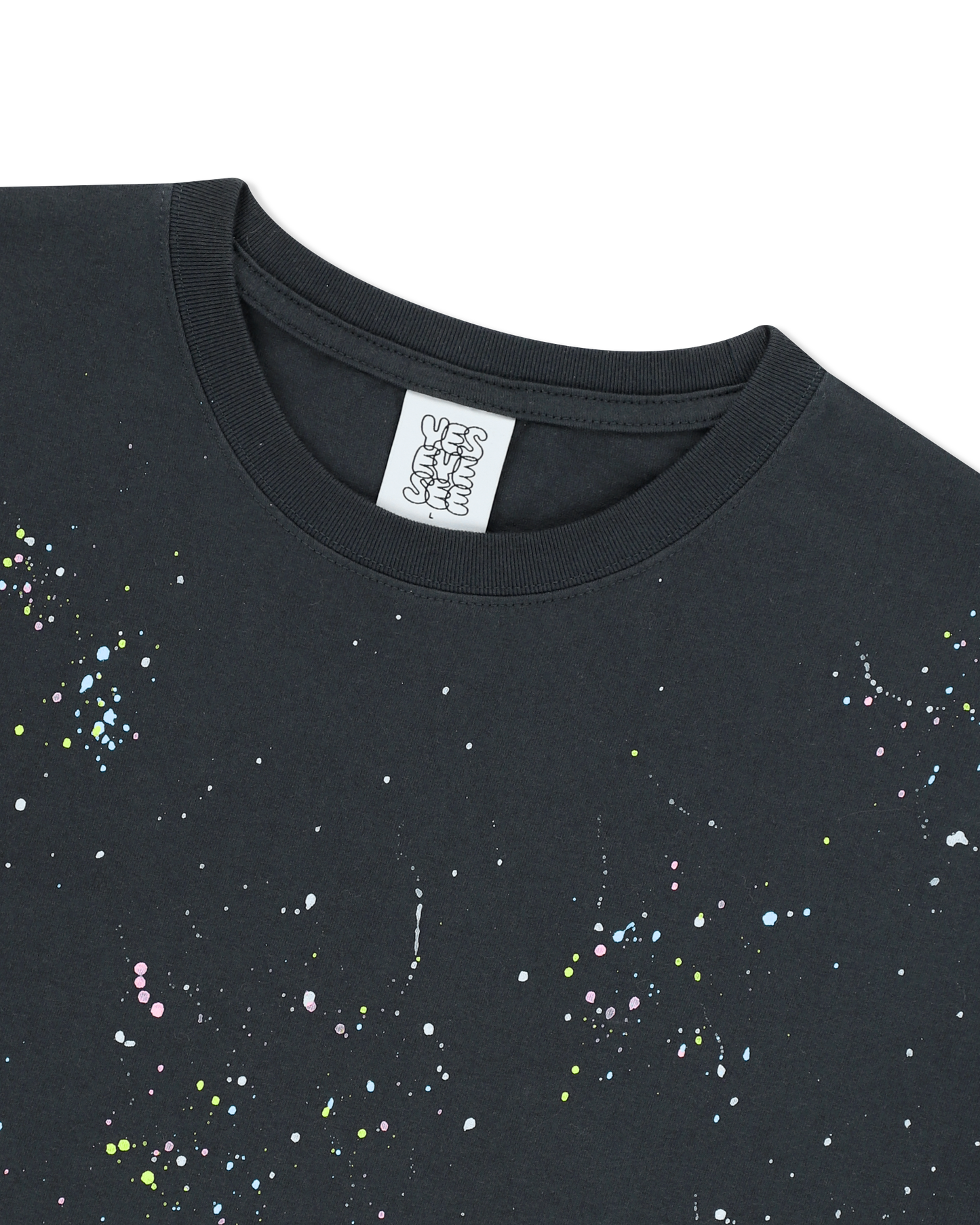 Y.E.S MULTI PAINTED T-SHIRT ( CHARCOAL )
