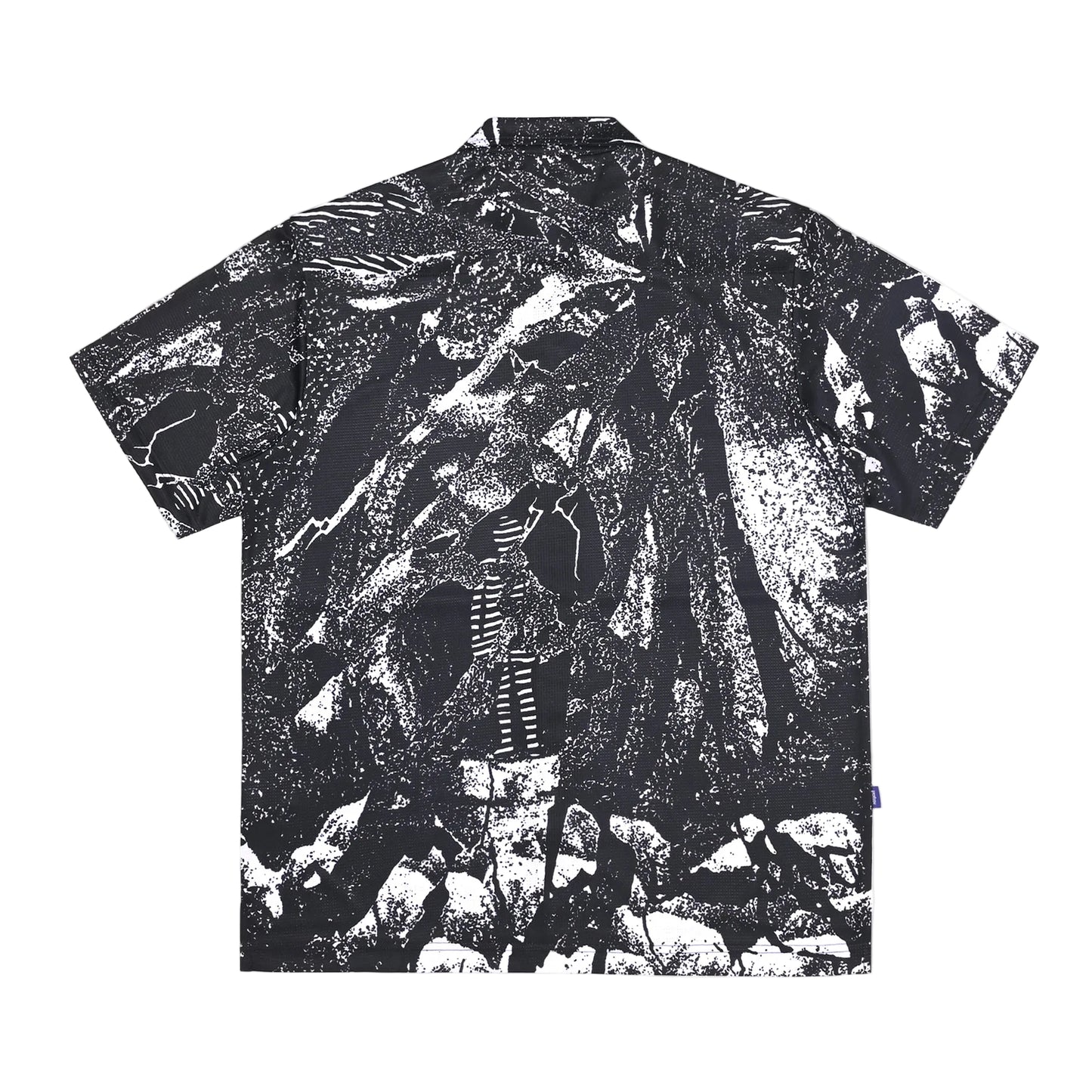 CAVEMAN S/S MESH BUTTONED UP SHIRT [BLACK]