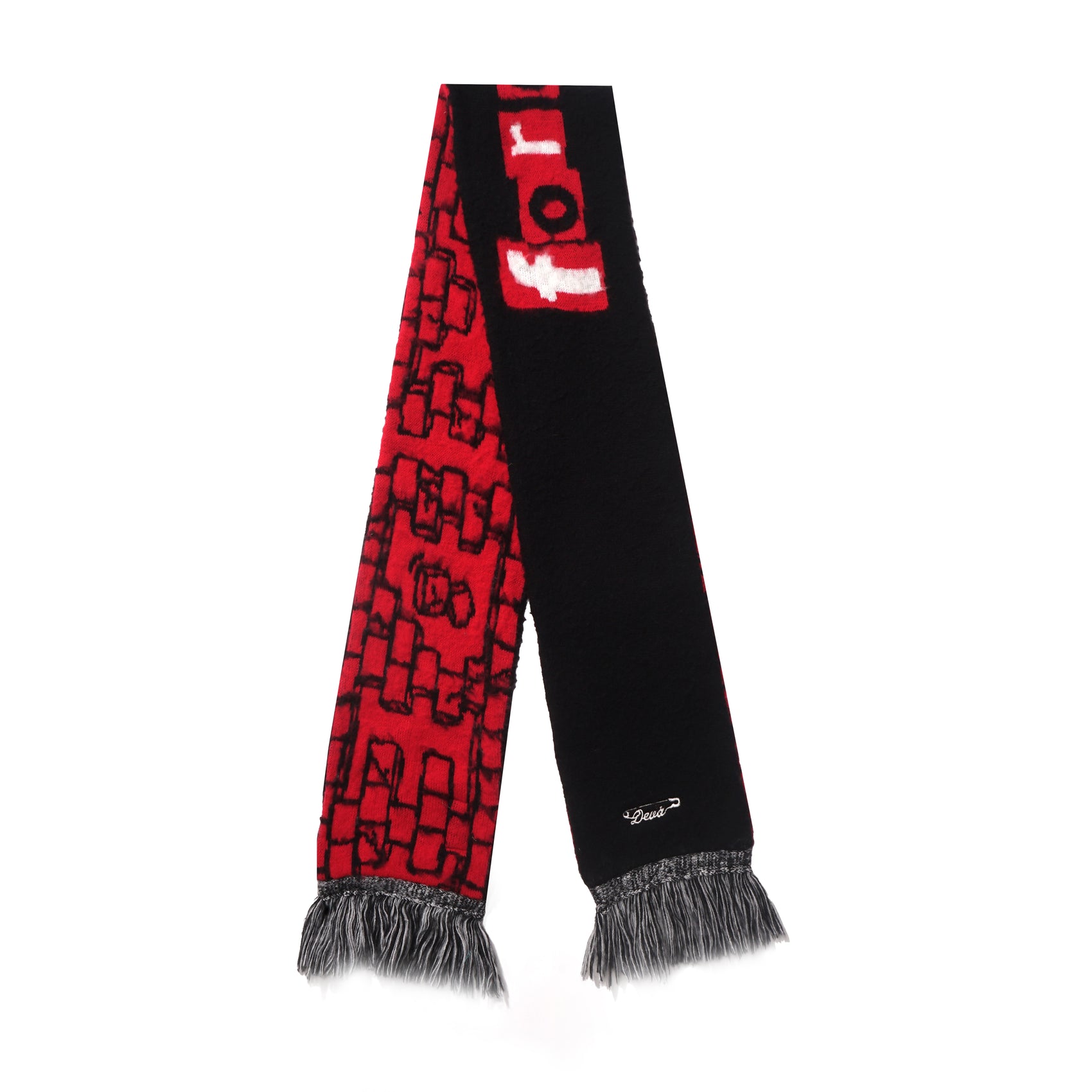 KNITTED SCARF RED AW'25