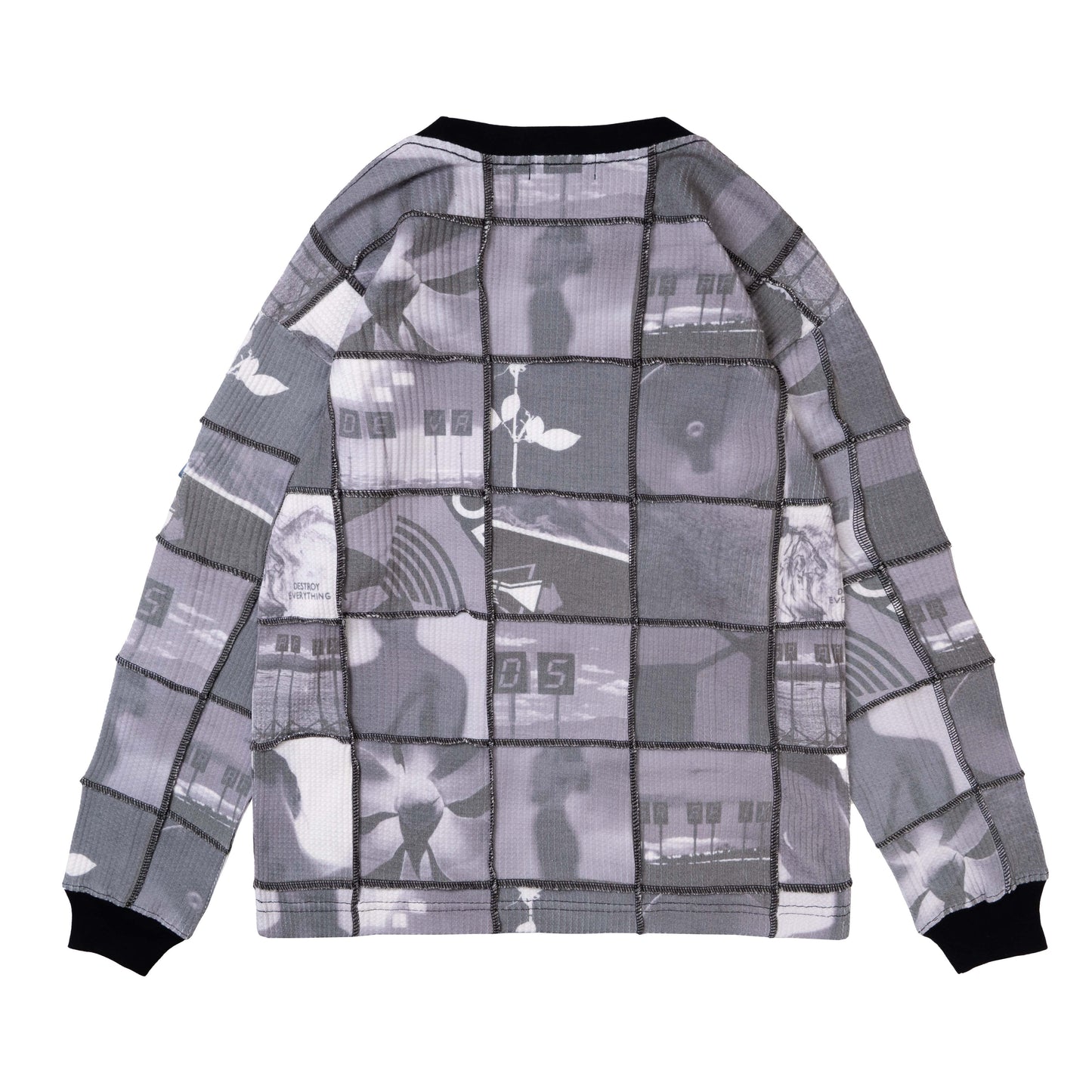 PRECIOUS Waffle Patchwork Top [Black]