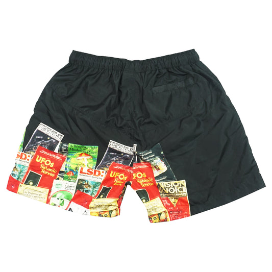 UFO COLLAGE SHORTS [BLACK]