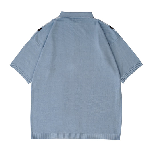 JUNIOR ZIP KNITTED POLO [BLUE/MULTI]