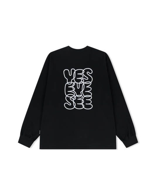 Y.E.S  C-Logo L/S ( BLACK )