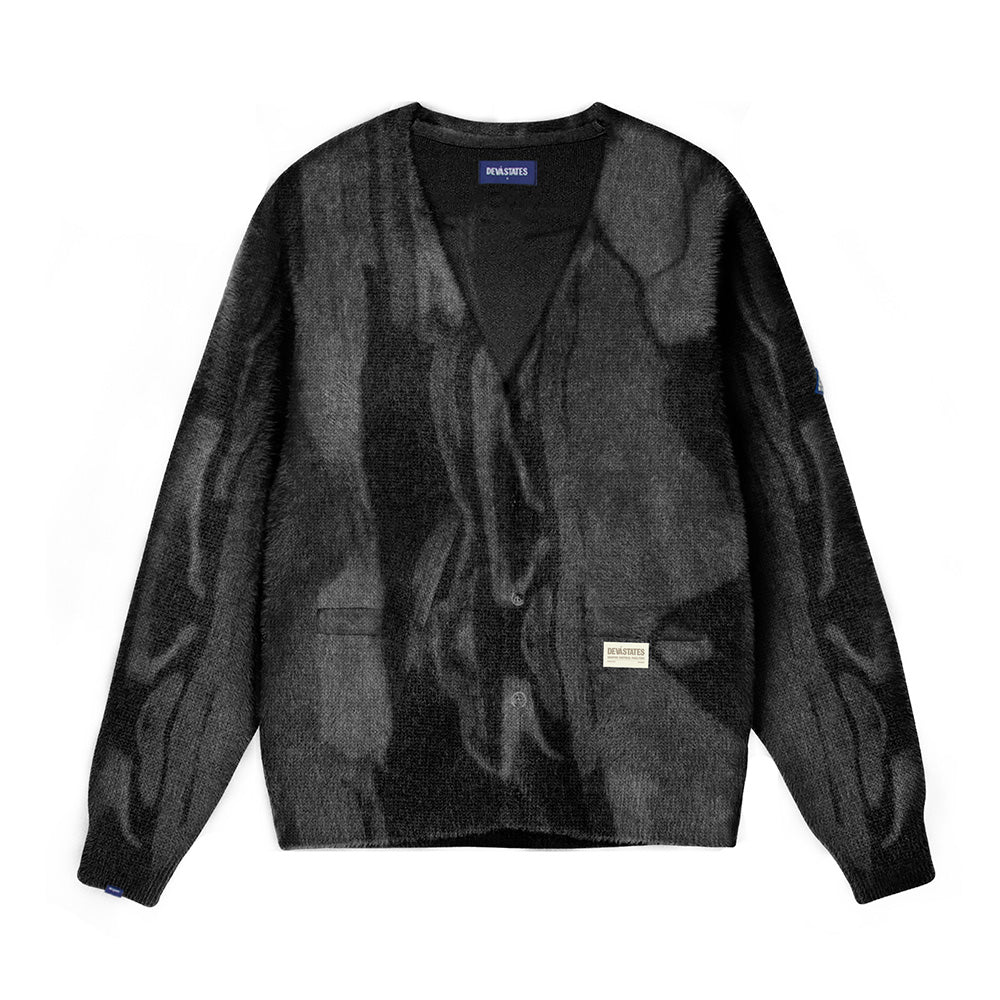 MOHAIR CARDIGAN MARBLE DARK GREY MULTI