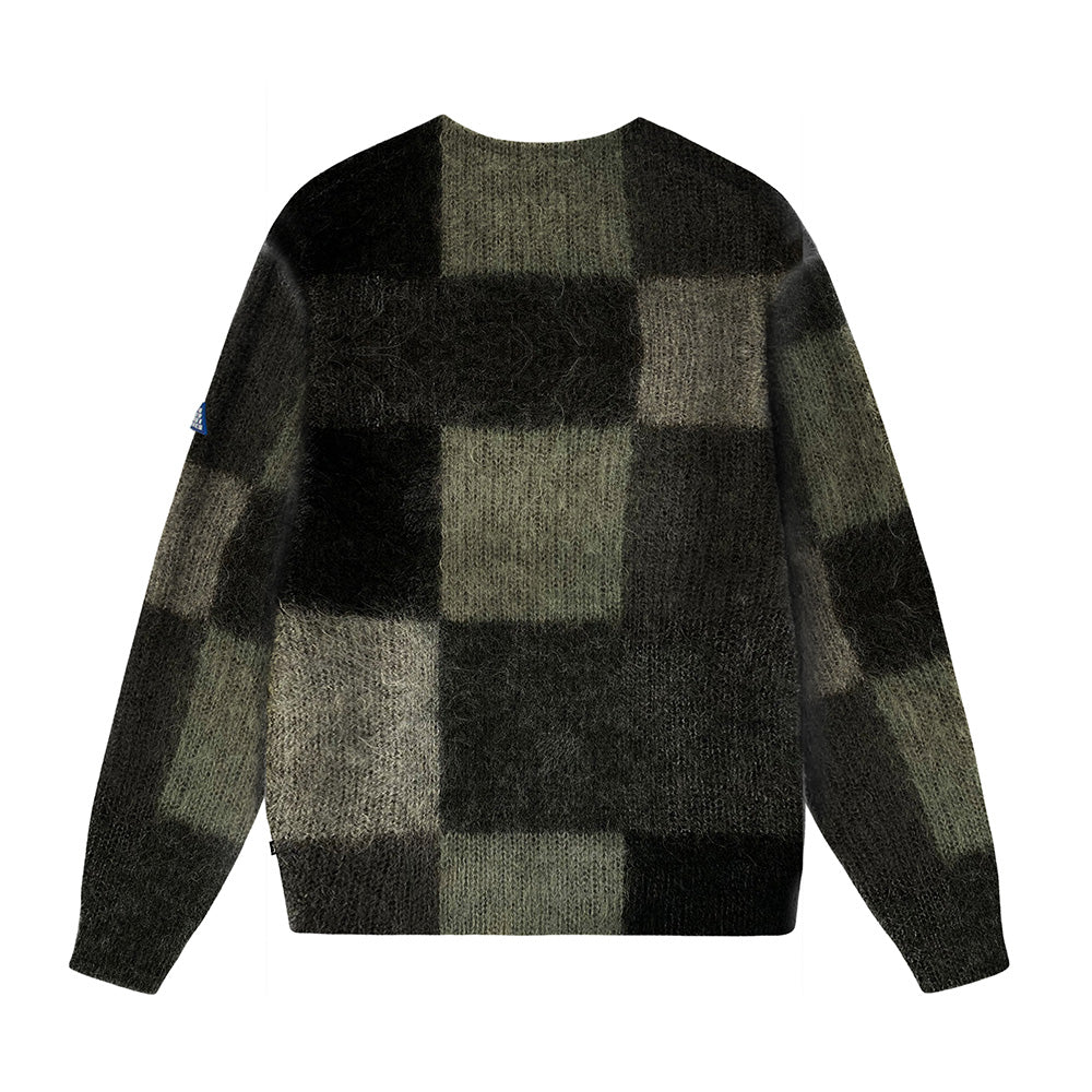 MOHAIR CARDIGAN CHECKERS GREEN MULTI