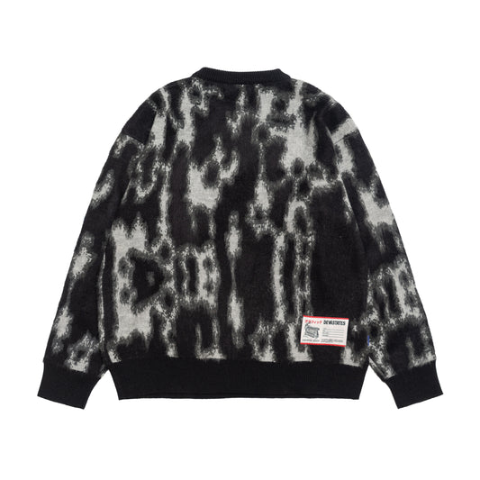 BARK BRUSHED KNITTED SWEATER [BLACK]