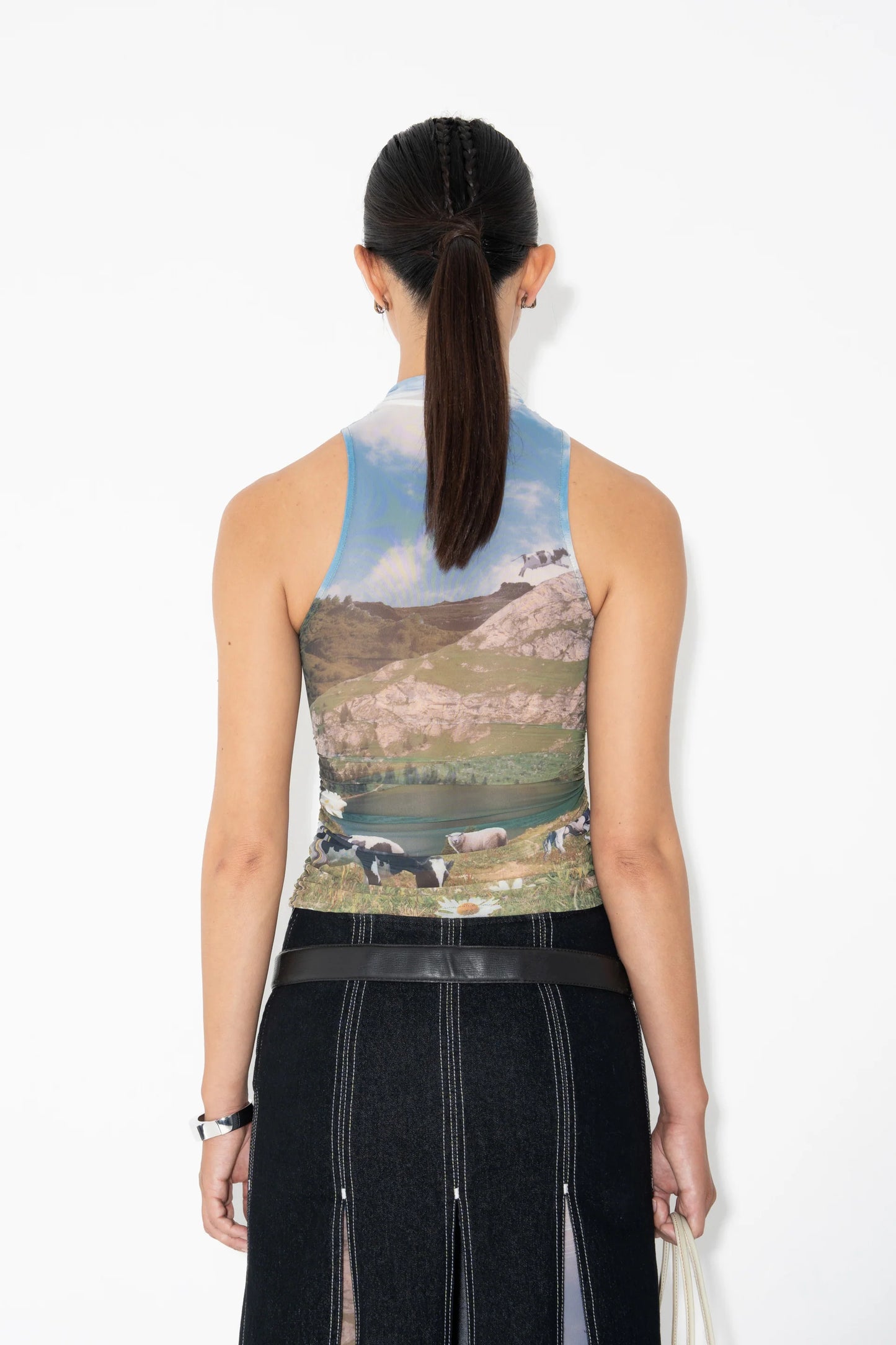 RUCHED TURTLE NECK TANK