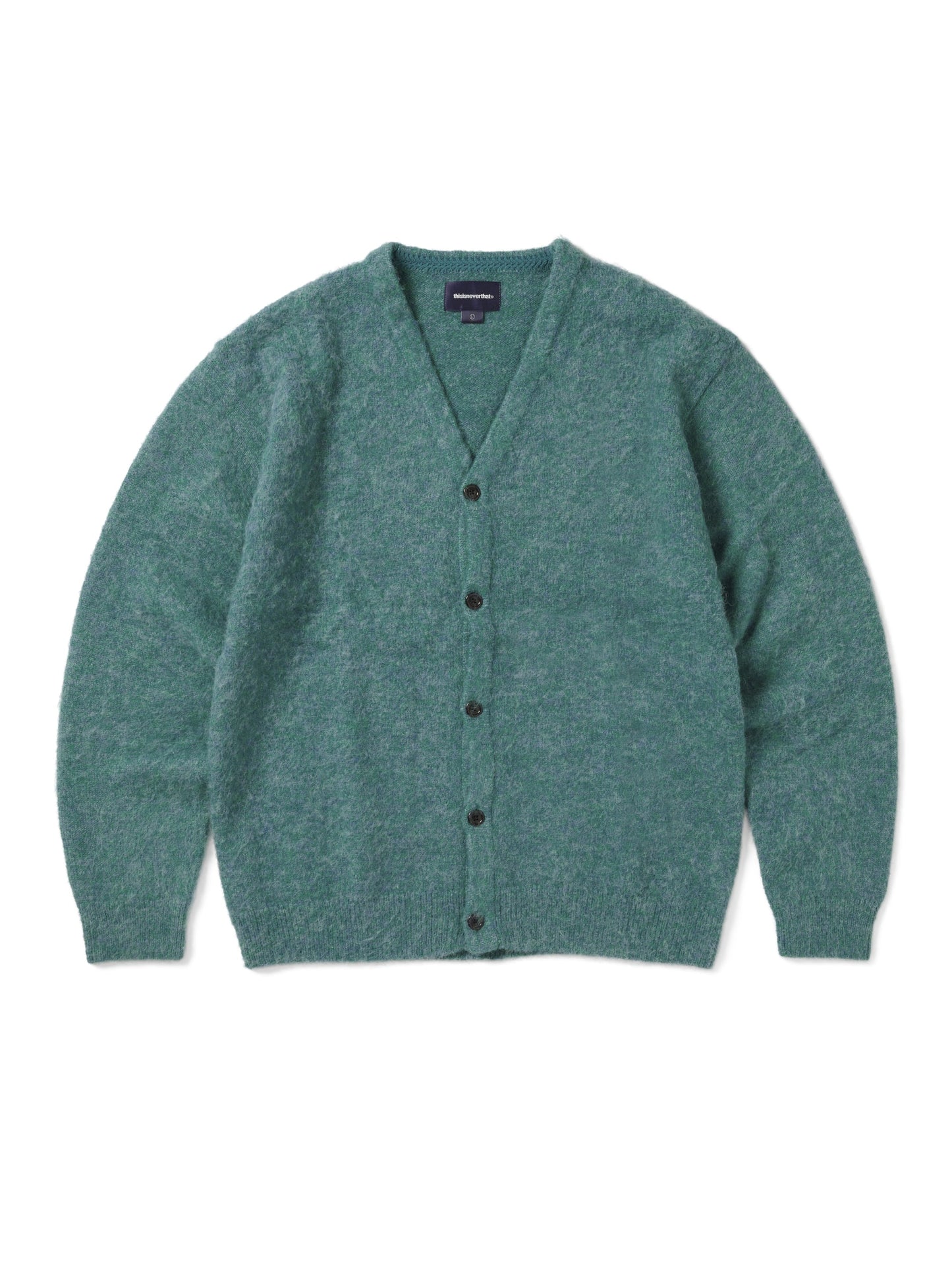 HAIRY KNIT CARDIGAN GREEN