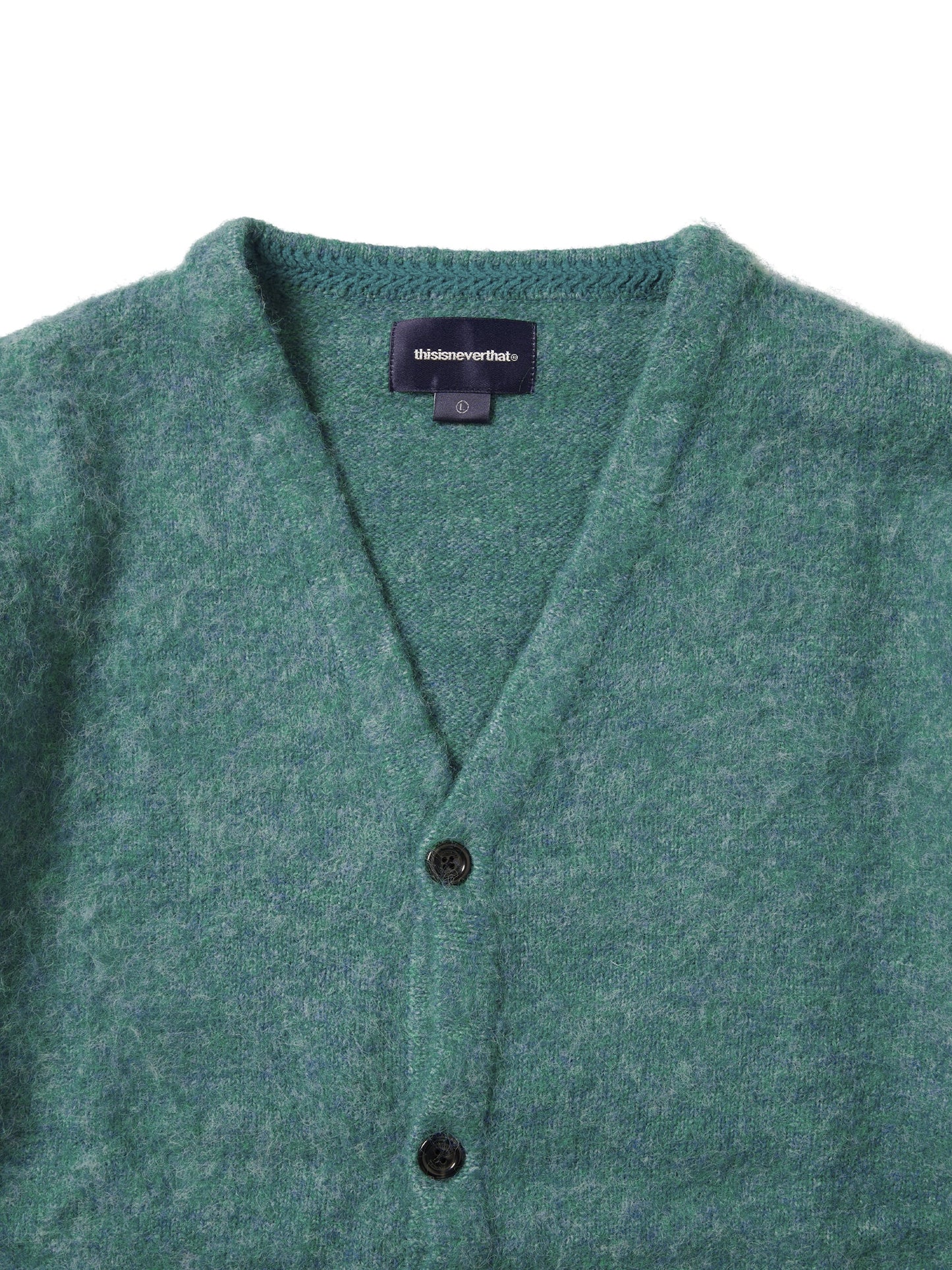 HAIRY KNIT CARDIGAN GREEN