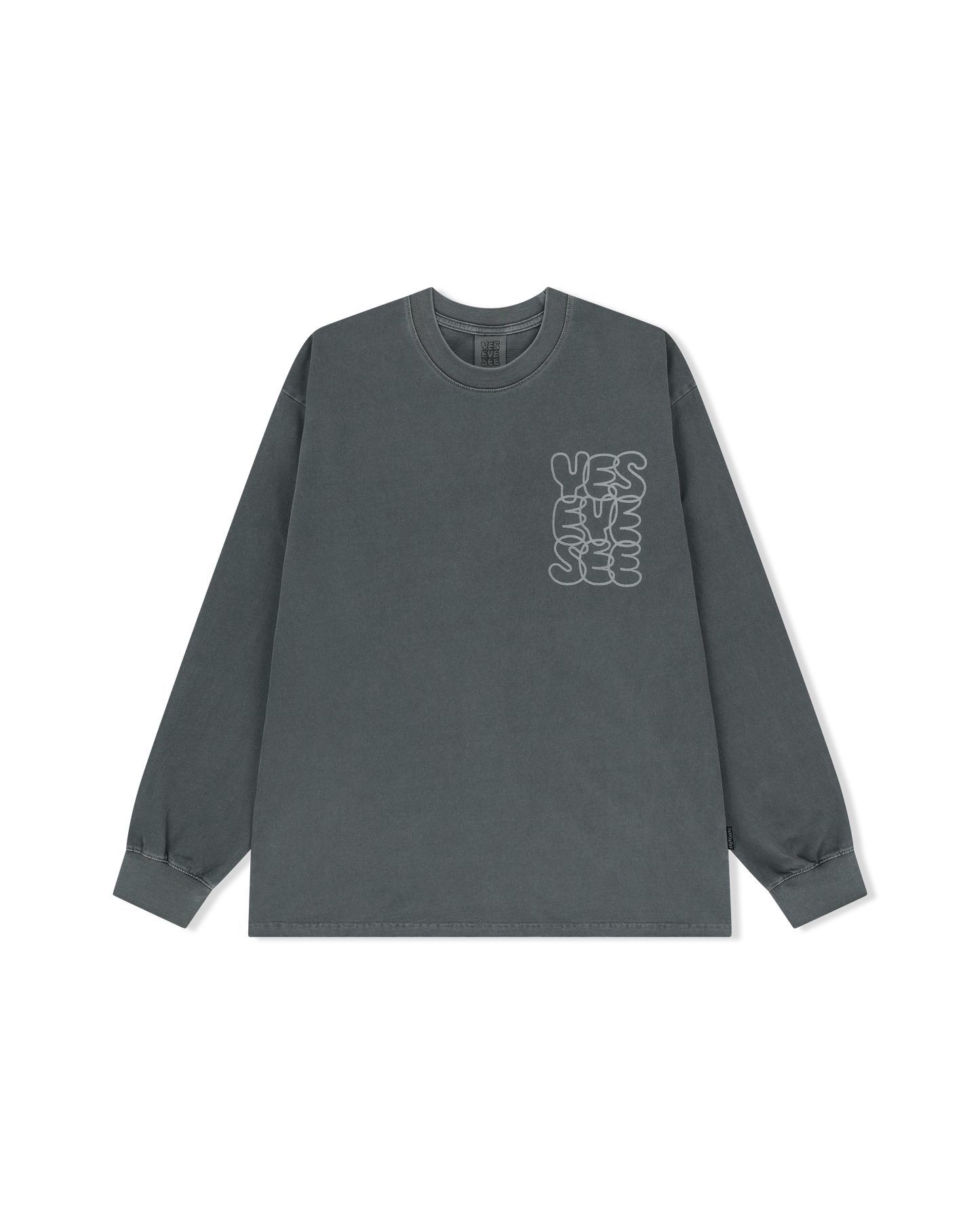 Y.E.S C-Logo Pigment L/S ( CHARCOAL )