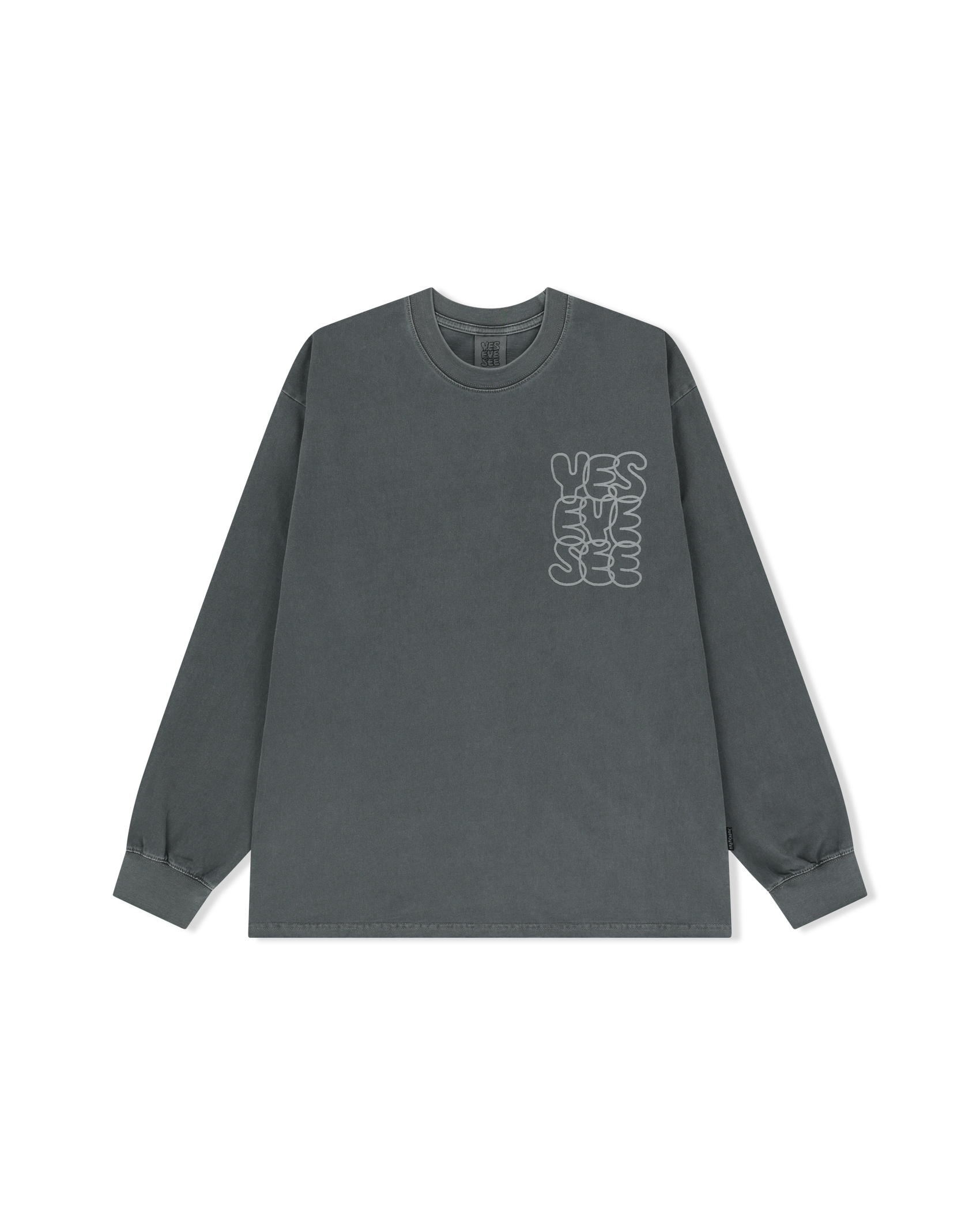 Y.E.S C-Logo Pigment L/S ( CHARCOAL )