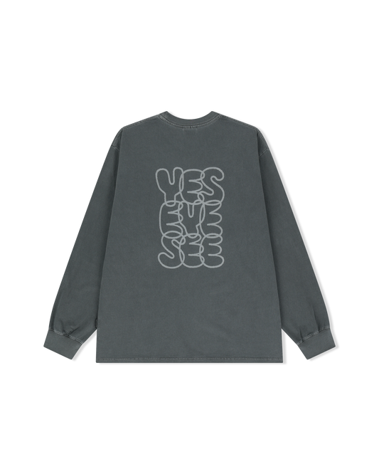 Y.E.S C-Logo Pigment L/S ( CHARCOAL )