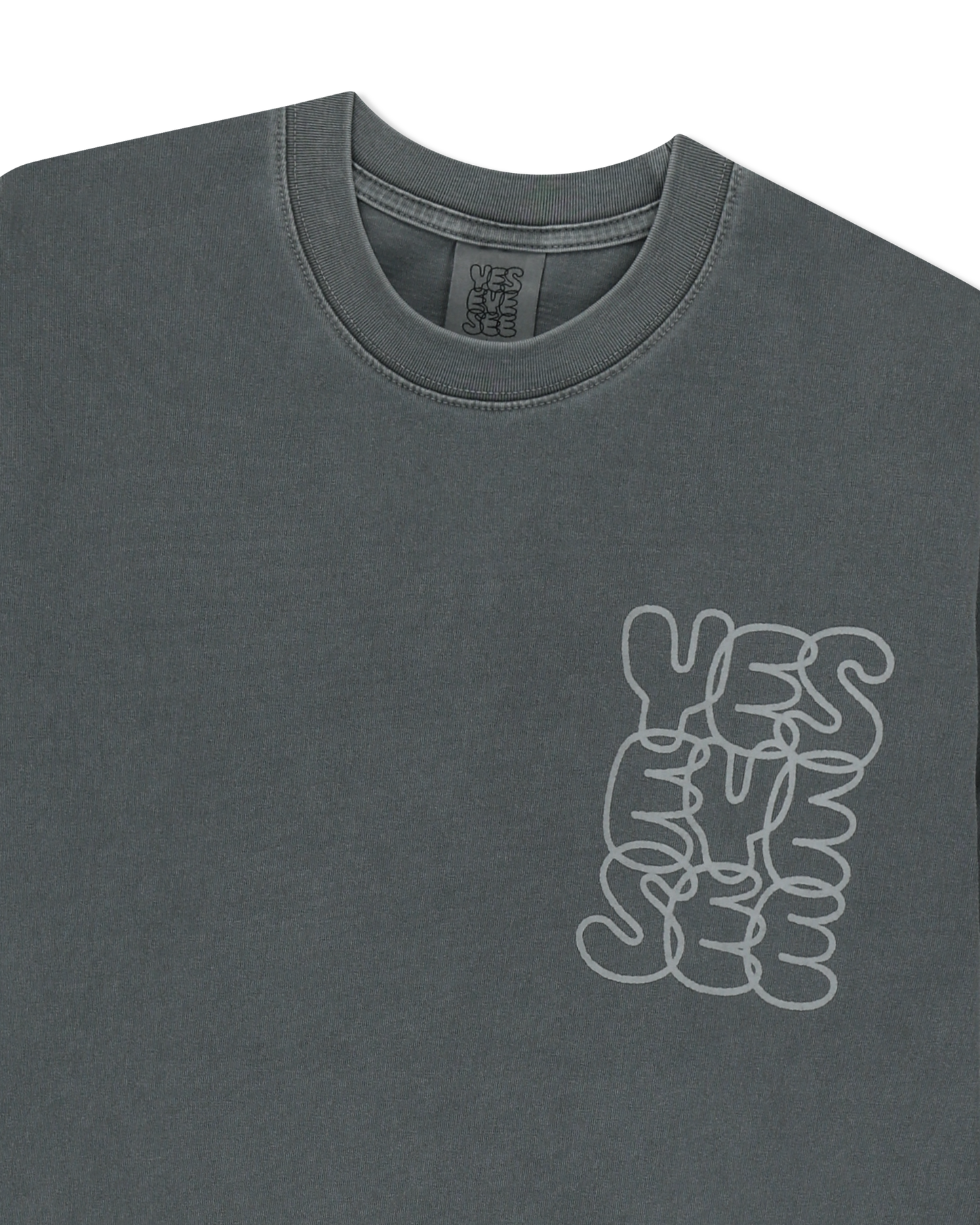Y.E.S C-Logo Pigment L/S ( CHARCOAL )