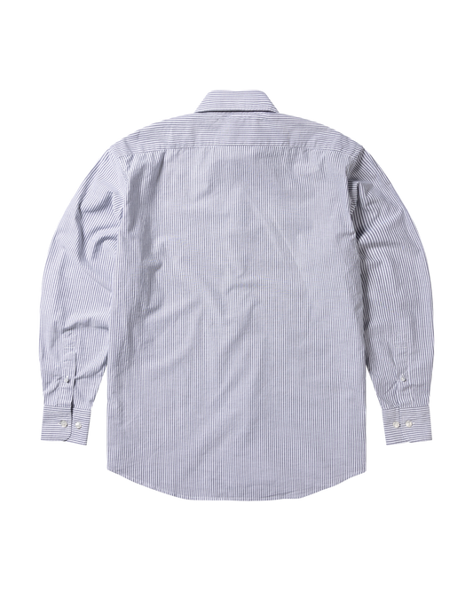 OXFORD STRIPE LS SHIRT [GREY]