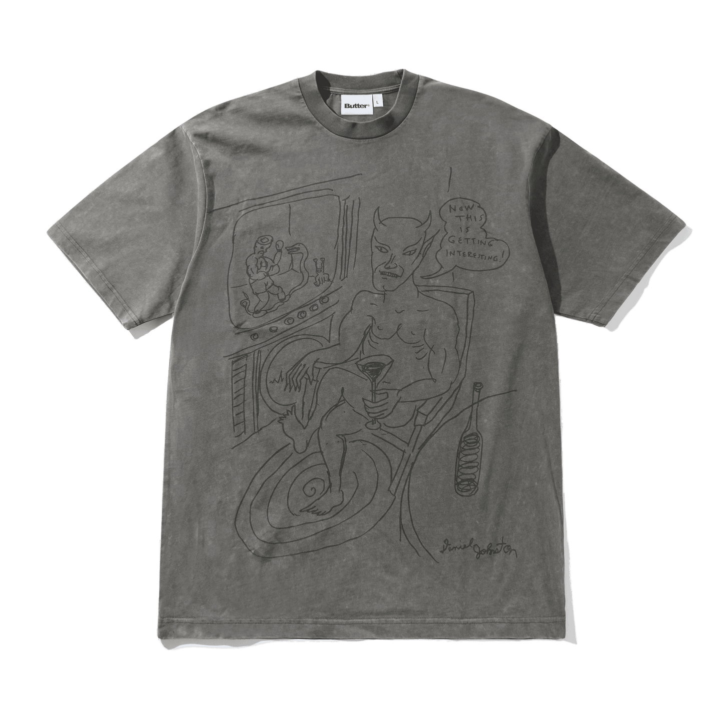 SATAN TEE [ BLACK ACID WASH ]