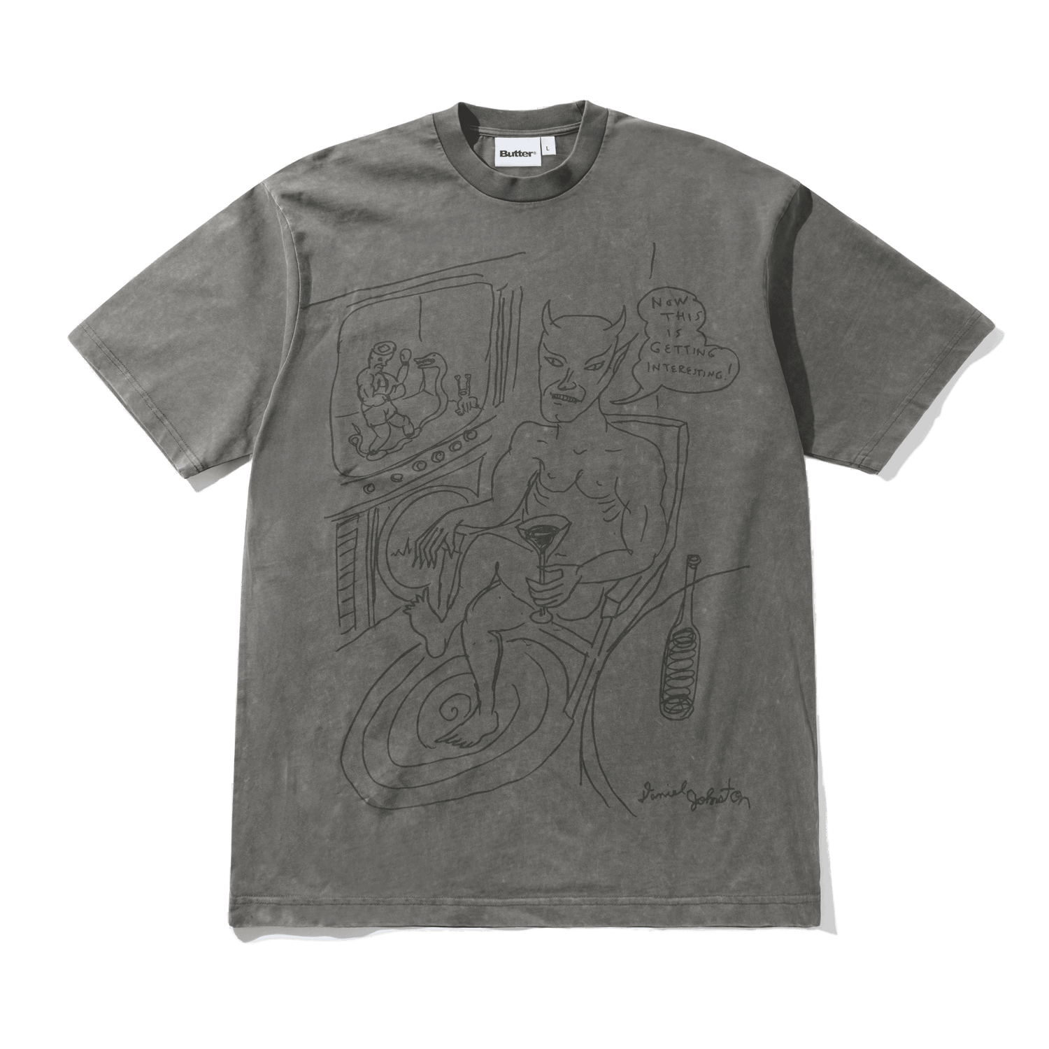 SATAN TEE [ BLACK ACID WASH ]