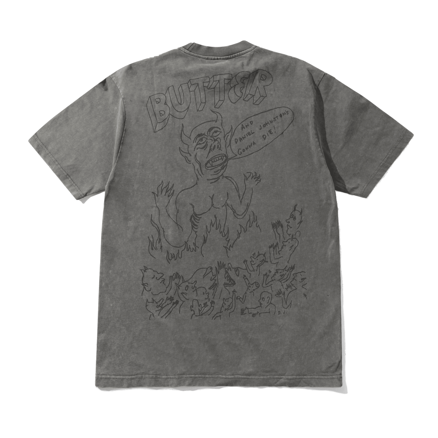 SATAN TEE [ BLACK ACID WASH ]