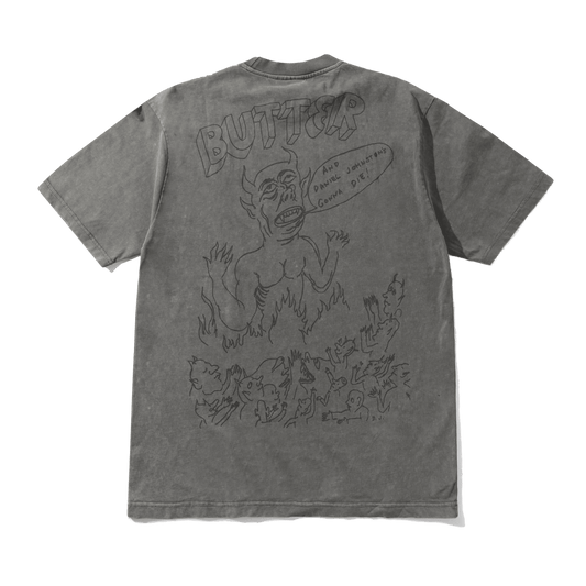 SATAN TEE [ BLACK ACID WASH ]