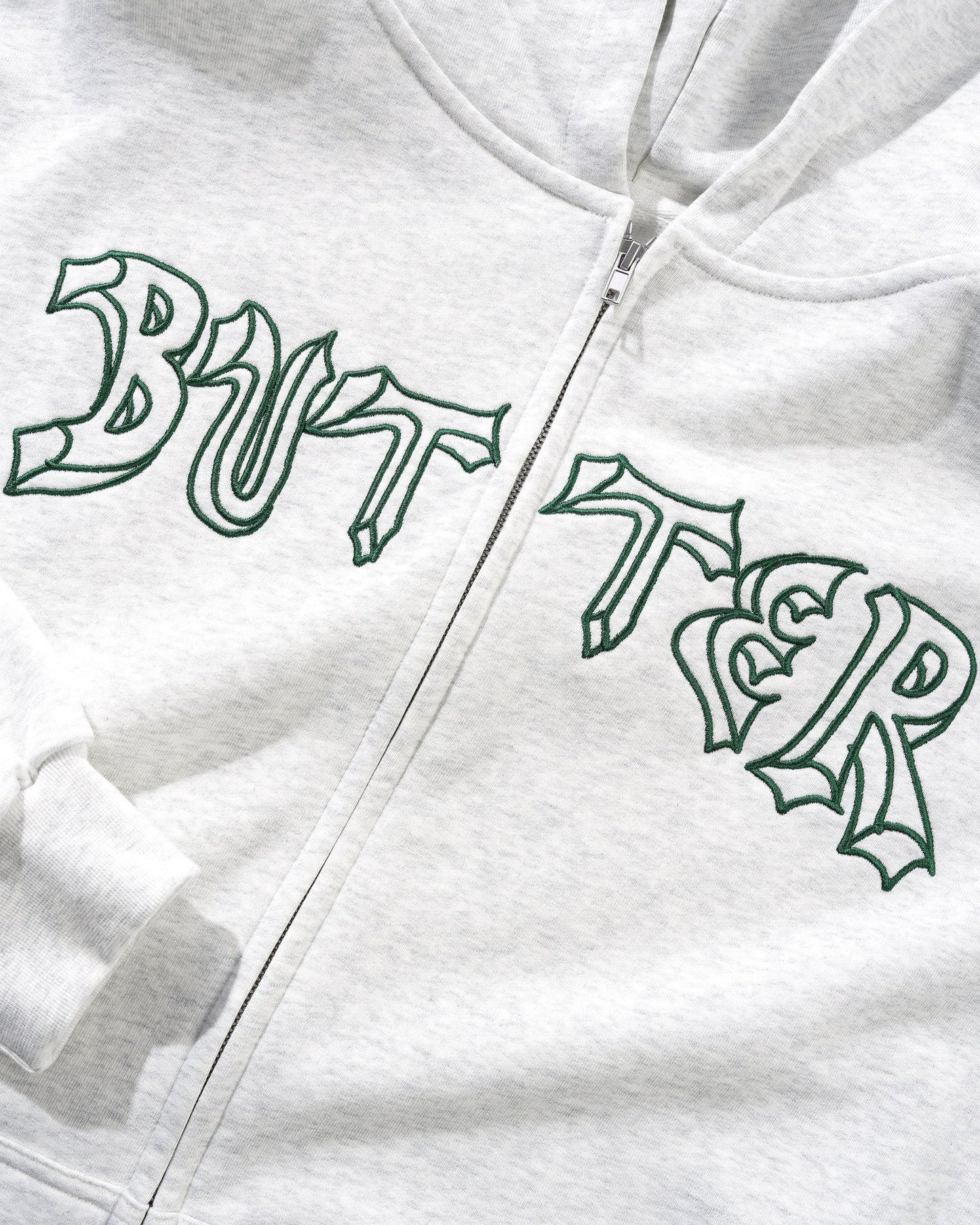 THIRTEEN ZIP-THRU HOODIE [ ASH ]