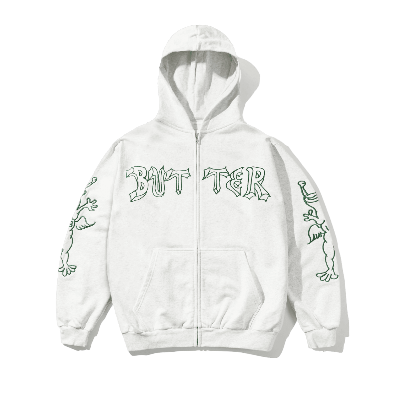 THIRTEEN ZIP-THRU HOODIE [ ASH ]