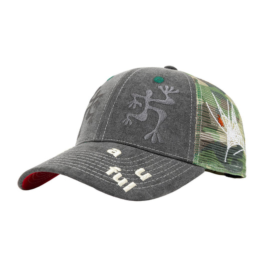 BIYU HAT [WASHED BLACK / ARMY CAMO]