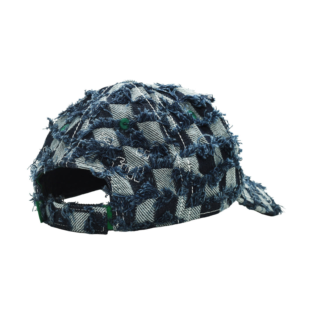 Vapor 6 Panel Hat Navy Checker Denim
