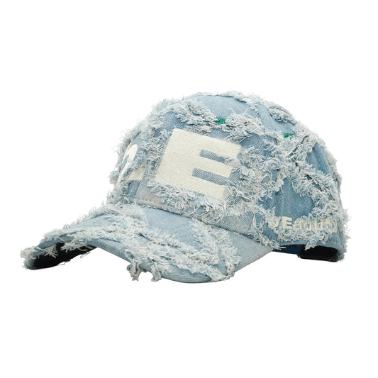 b.E Hat Light Diamond Denim / White